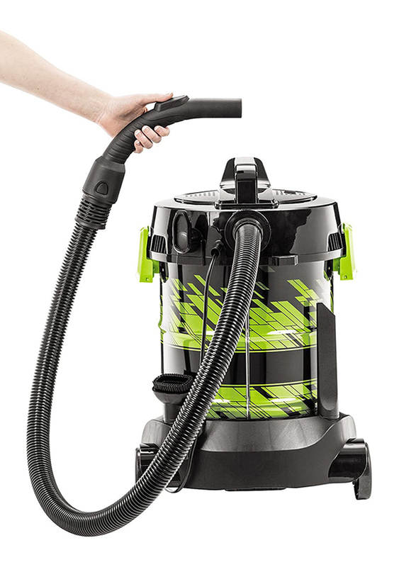 Bissell Powerclean Wet & Dry Drum Vacuum Cleaner, 21L, 1500W, 2026E, Green/Black