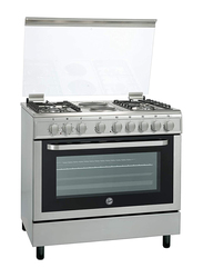 Hoover 4-Burner + 2 Hot Plates Cooker with Electric Oven Grill, FGC9042-3DEX, Silver