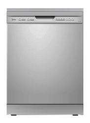 Midea 5 Programs 12 Place Settings Free Standing Dishwasher, WQP12-5203-S, Silver