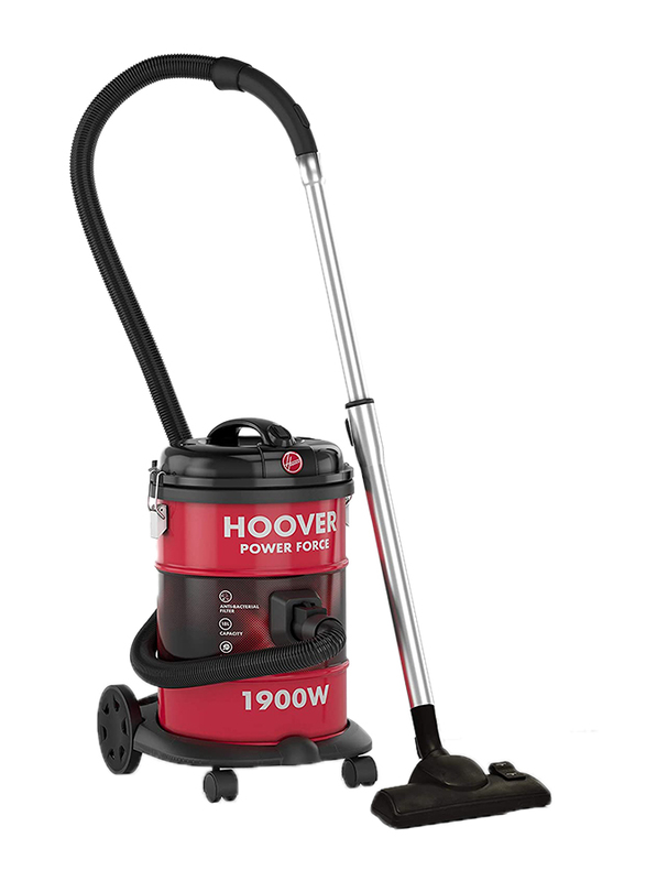 

Hoover Powerforce Tank Vacuum Cleaner, 18L, 1900W, HT87-T1-ME, Red/Black