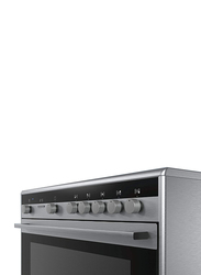 Siemens Free Standing 5 Ceramic Top Electric Burner Stainless Steel Cooker with Oven, HY738357M, Silver/Black