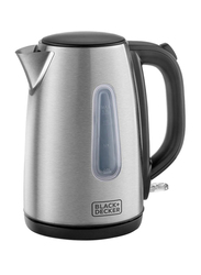 Black+Decker 1.7L Electric Concealed Coil Stainless Steel Kettle, 2200W, JC450, Silver/Black