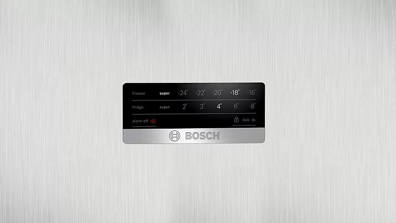 Bosch 563L Double Door Frost Free Free-Standing Refrigerator with Freezer At Top, KDN56XL30M, Grey