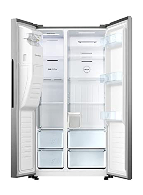 Hoover 508L Side By Side Refrigerator with Water Dispenser, HSB-H508-WS, Silver