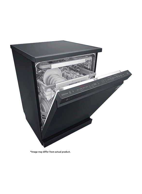 LG Quadwash 14-Place True Steam Dishwasher, Black