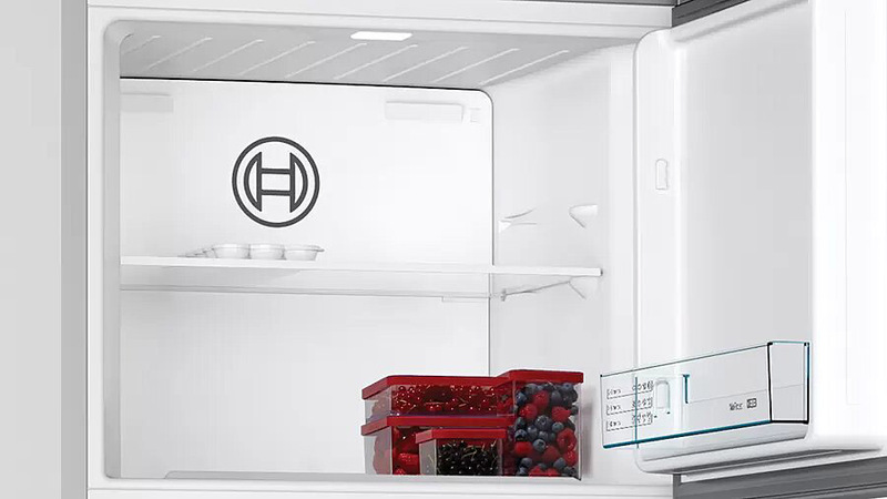Bosch 563L Double Door Frost Free Free-Standing Refrigerator with Freezer At Top, KDN56XL30M, Grey