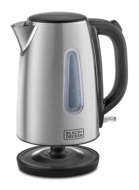 Black+Decker 1.7L Concealed Coil Stainless Steel Kettle, 2000W, JC450-B5, Silver
