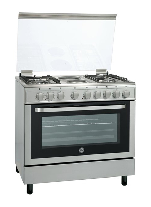 

Hoover Freestanding 4 Gas Burner + 2 Hot Plate Cooker, FGC90423DEX, Silver