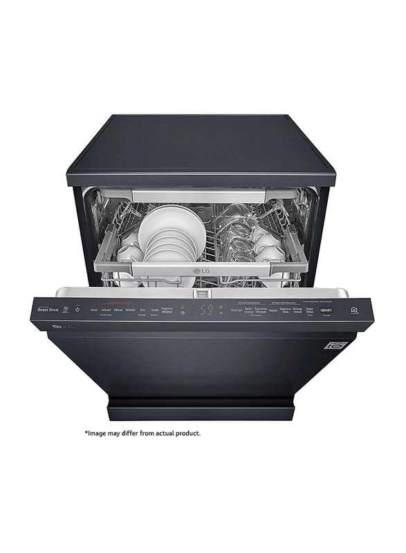 LG Quadwash 14-Place True Steam Dishwasher, Black