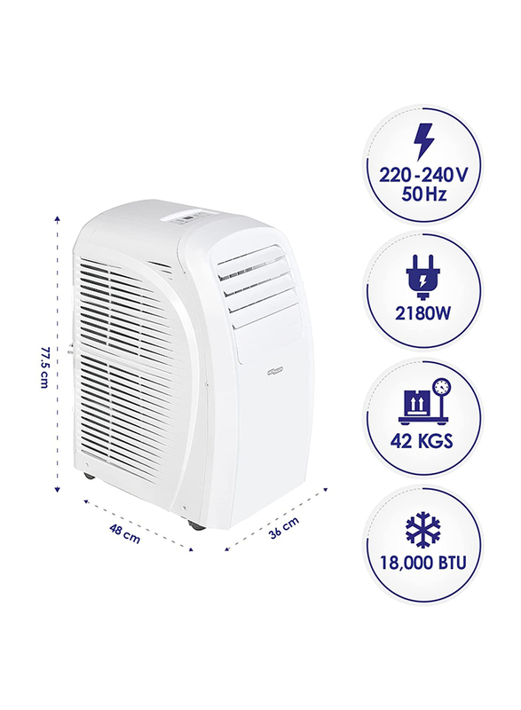 Super General 1.5 Ton 18000 BTU Portable Air Conditioner, SGP184T3, White