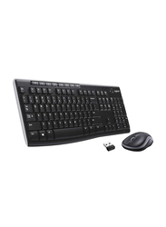 Logitech MK270 Wireless English/Arabic Keyboard & Mouse Combo, Black