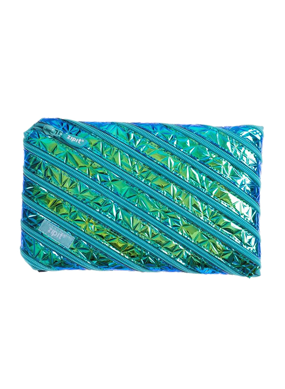 

Zipit Metallic Jumbo Pouch/Pencil Case for Kids, Green