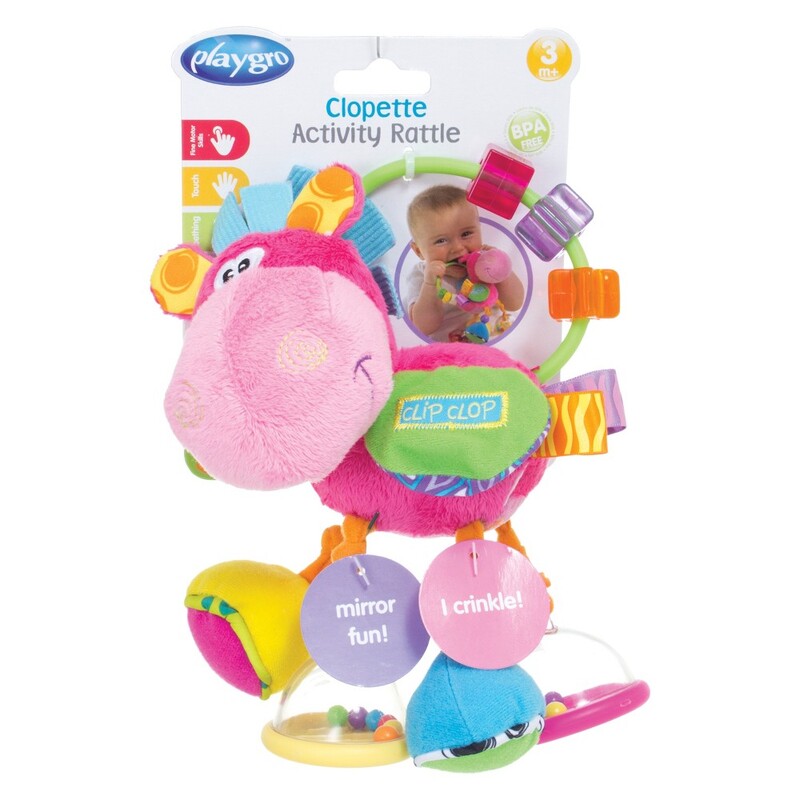 

Playgro Toy Box Clopette Activity Rattle, Pink