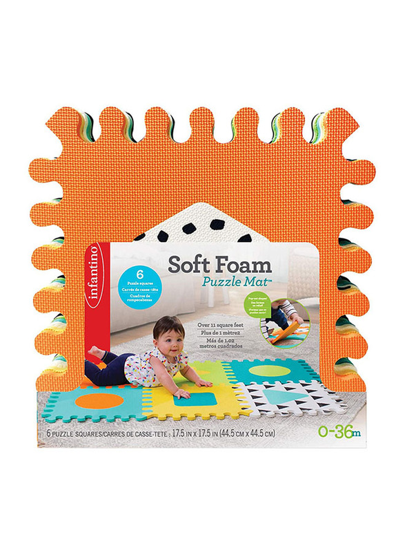 

Infantino 6-Piece Gaga Soft Foam Puzzle Mat for Babies, Ages 0-36 Months, Multicolour