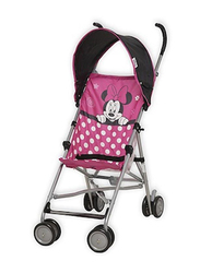 Disney Baby Peeking Minnie Umbrella Stroller with Canopy, Black/Pink/White