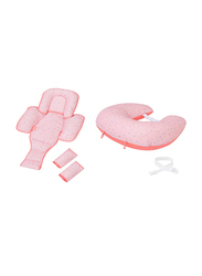 Clevamama 4-Piece Nursing Pillow & Baby Nest Set, Coral