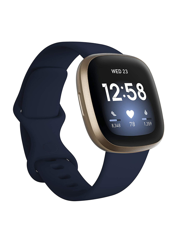 

Fitbit Versa 3 Smartwatch, GPS, Aluminum Case with Midnight/Soft Gold Band