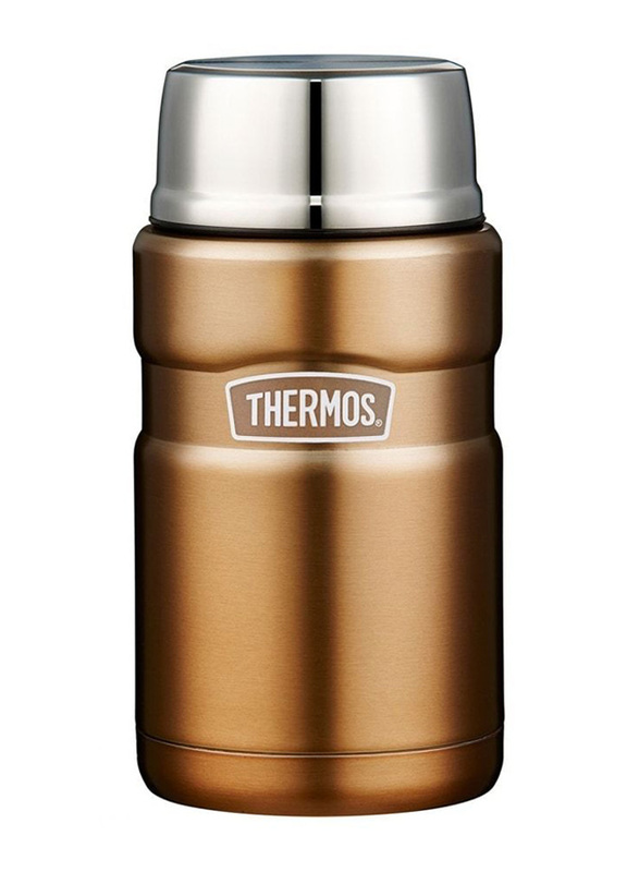 

Thermos SS Wide Neck Food Jar with Folding Spoon, 470ml, Gold