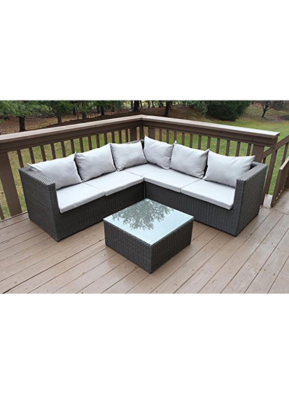 

Procamp Oliver Aluminium Rattan Sofa Set, 5 Pieces, Olive