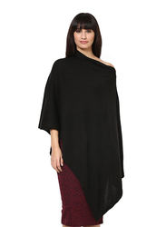 Pluchi Maternity Poncho Rosette for Women, Black