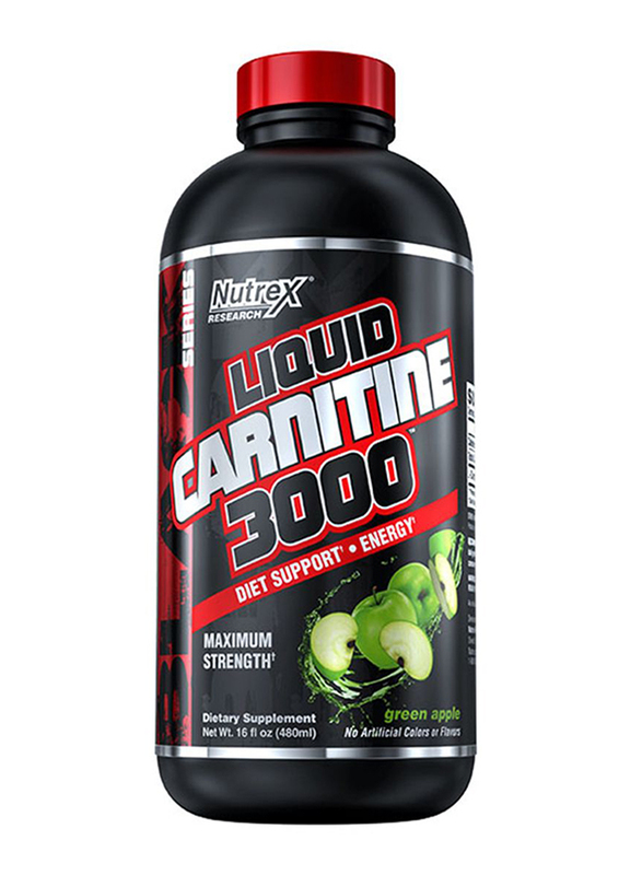 

Nutrex Research Liquid Carnitine 3000, 16Oz, Green Apple