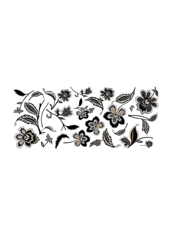 

Roommates Jazzy Jacobean Peel and Stick Wall Decals, Black/Brown/Purple