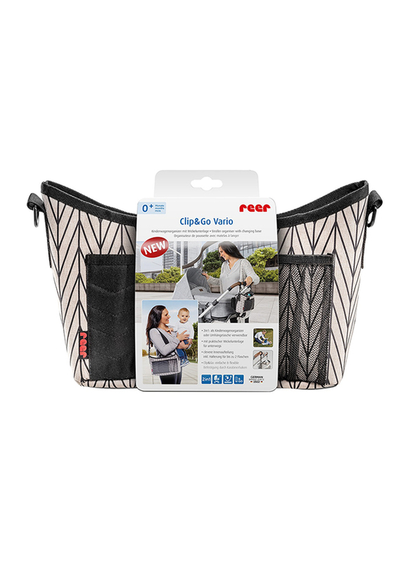 

Reer Clip&Go Vario Stroller Organizer with Changing Pad, White