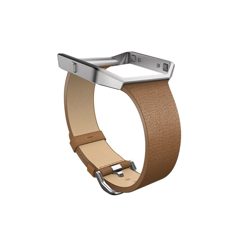 

Fitbit Blaze Accessory Leather Band with Silver Frame for Fitbit Watch, Small, Camel