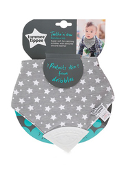 Tommee Tippee Teethe 'N' Chew Bandana Bib, Grey/White