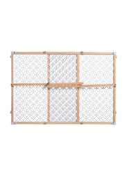 Summer Infant Pressure Mount Wood & Plastic Deco Gate, Natural Beige/White