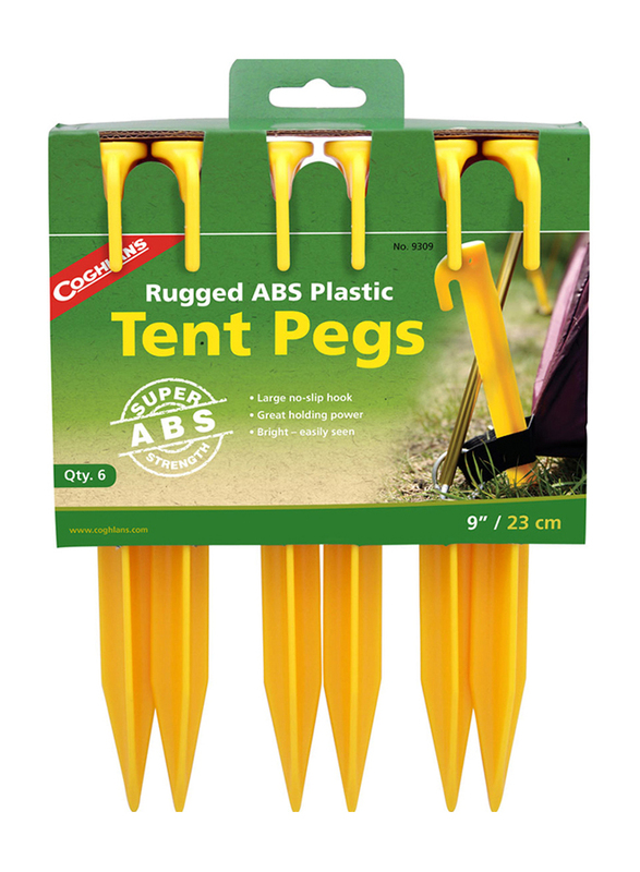 

Coghlans Rugged ABS Plastic Tent Pegs, 6 Piece, Yellow