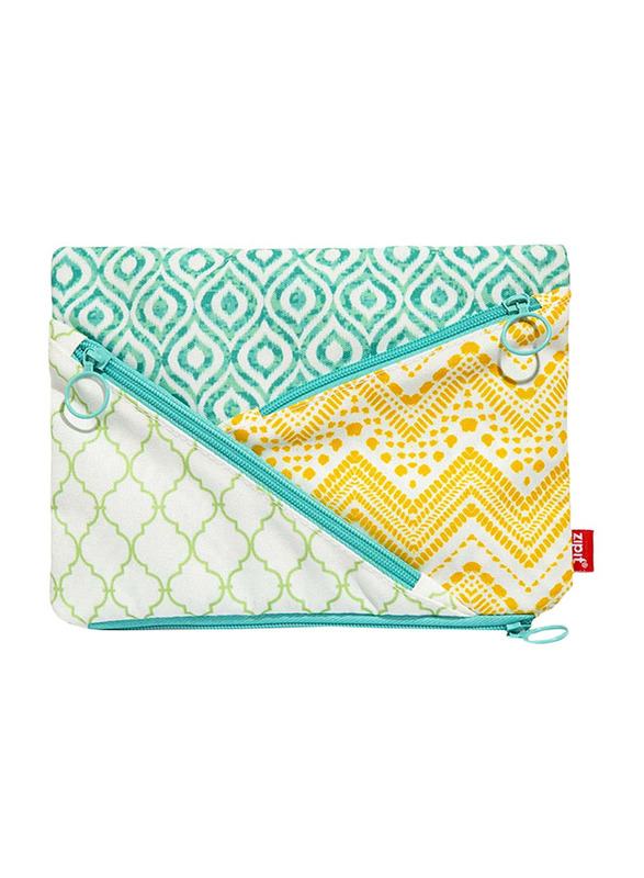 

Zipit Quiltz Pouch for Kids, Green/White