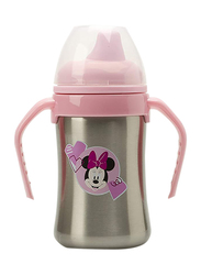 Disney Baby Minnie Stainless Steel Sipper Cup, Silver/Pink