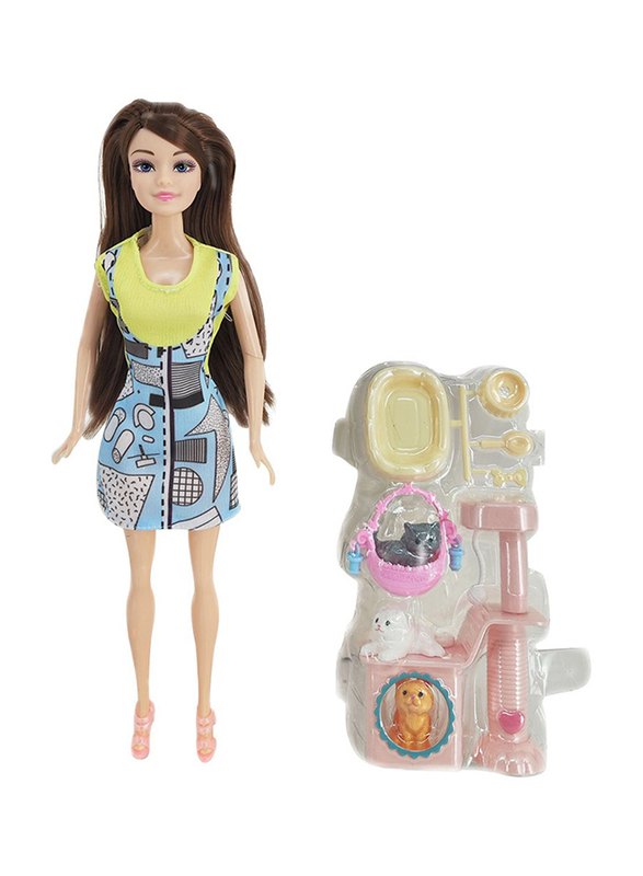 

Elissa 11.5-inch Home Fashion Doll with Pets Style IV