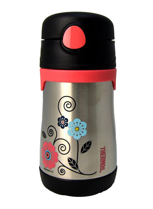 

Thermos 290ml Foogo Stainless Steel Straw Bottle, Black/Silver