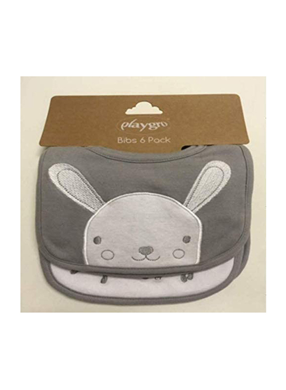 

Playgro Bunny Baby Bibs, Grey/White