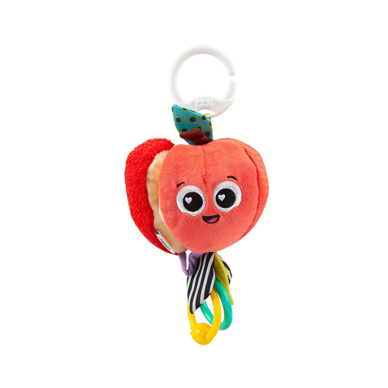 

Tomy Lamaze Apple Soft Toys with Mini Clip, Red