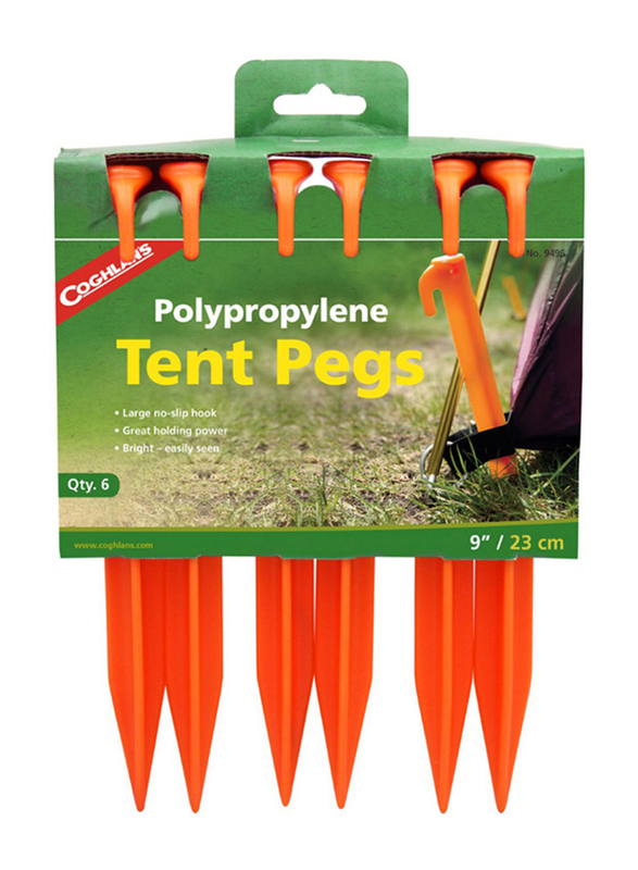

Coghlans Polypropylene Tent Pegs, 6 Piece, Orange
