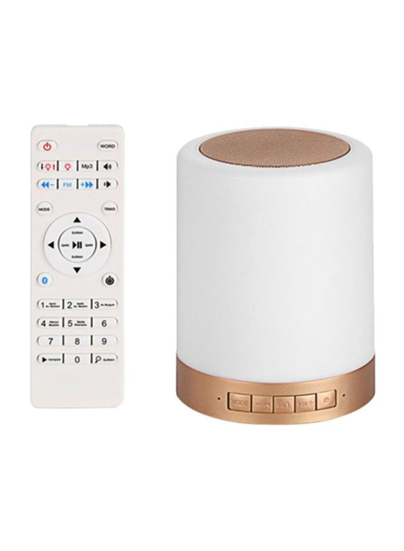 

Crony Touch LED Portable Wireless Speaker with Remote Control, White/Gold