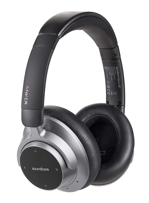 Anker SoundCore Space NC Wireless Bluetooth Over-Ear Noise Cancelling Headset with External Mic, Black/Grey