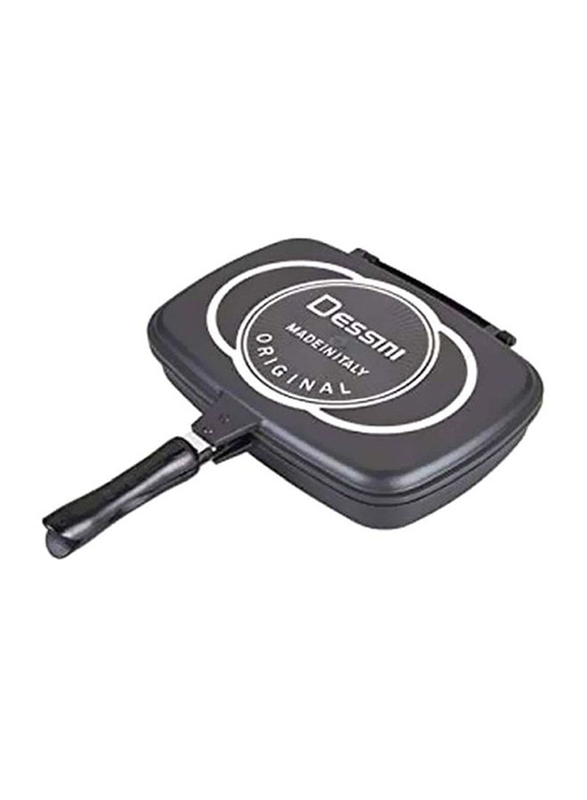 Dessini 40cm Double Sided Pressure Grill Pan, Black