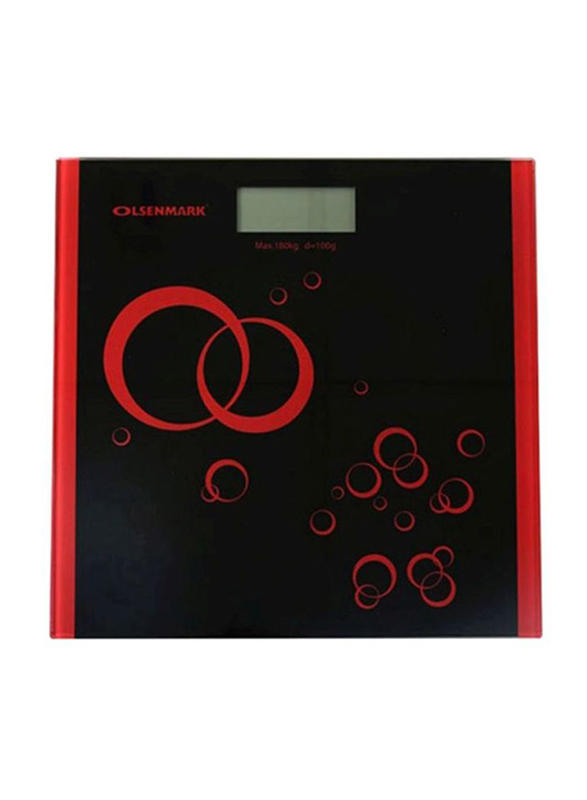 

Olsenmark Digital Personal Weight Scale, OMBS2256, Black/Red