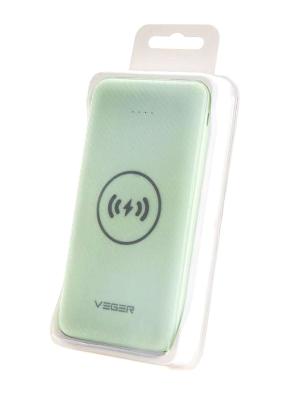 

Veger 20000mAh VP-1027W Wireless Fast Charging Power, with Type-C Input, Green
