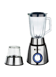 Veneti 2 in 1 Blender with Glass Jar, 400W, VI-08BL, Silver