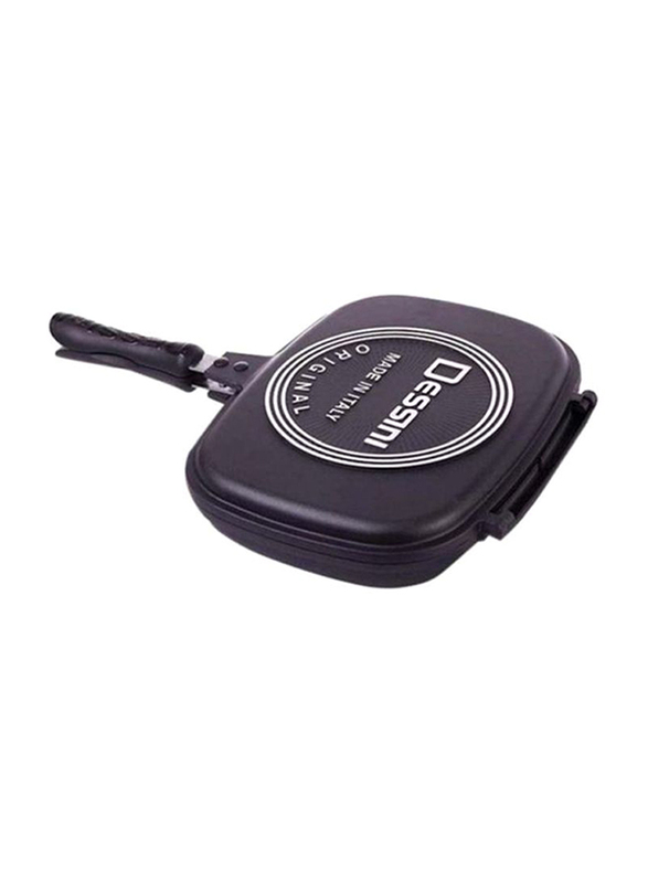 Dessini 40cm Double Sided Pressure Grill Pan, Black