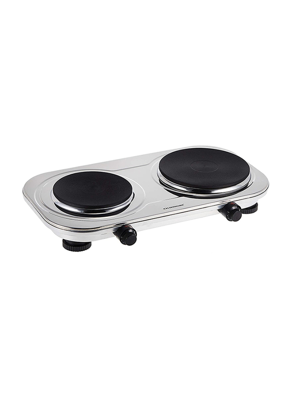 

Olsenmark Double Burner Electric Hot Plate, OMHP2396, Silver/Black