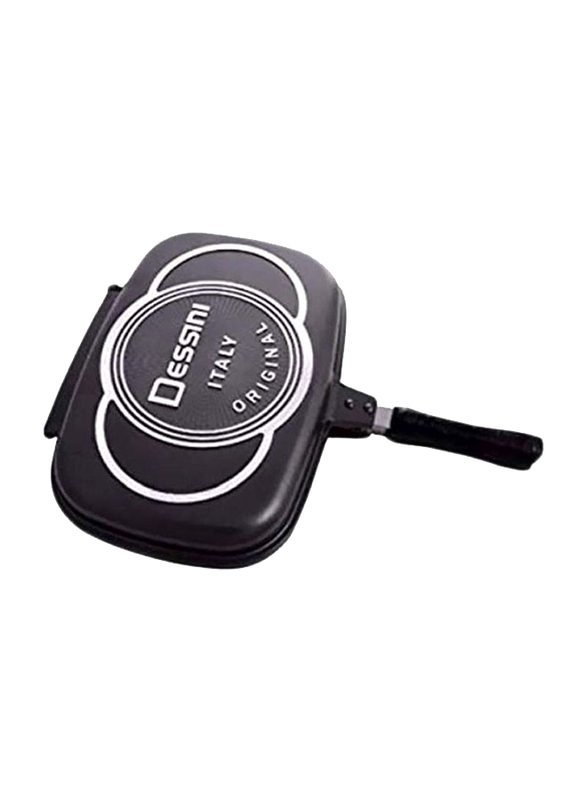 Dessini 40cm Double Sided Pressure Grill Pan, Black