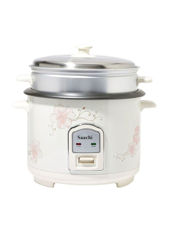 

Saachi 2.2L Steam Function Rice Cooker, 900W, NL-RC-5175-WH, White/Silver