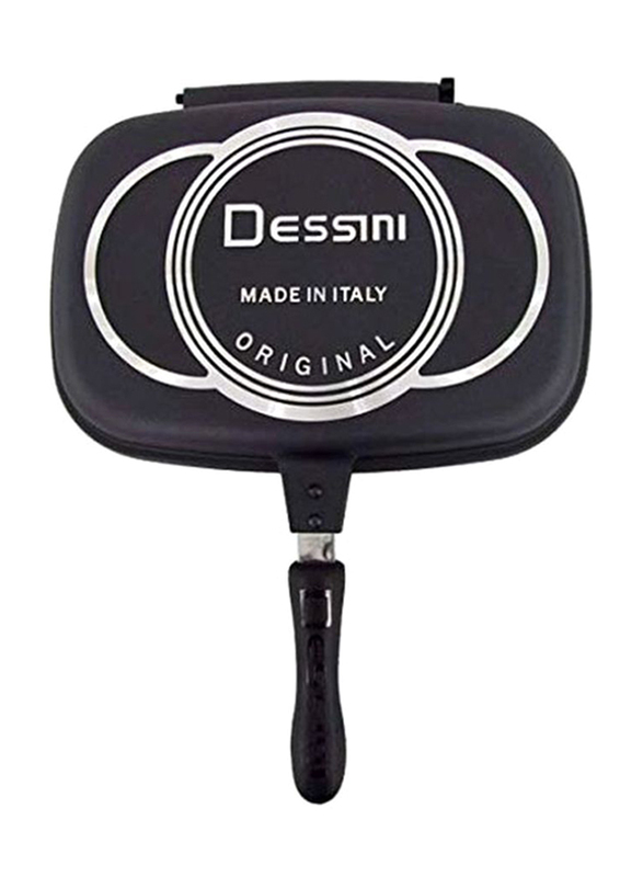 

Dessini 36cm Non-Stick Rectangle Double Sided Grill Pan, Black