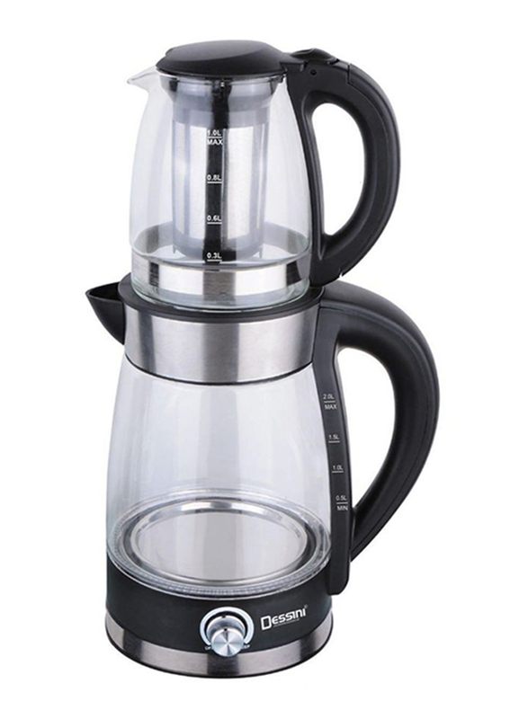 

Dessini Electric 2L Tea Maker with Kettle, 2200W, 7007, Clear/Black